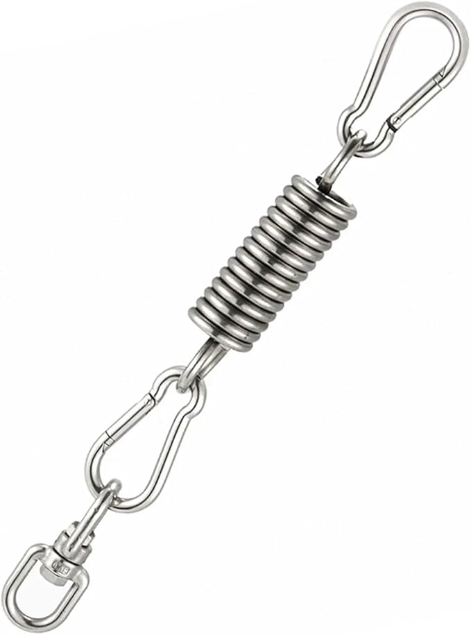 Hammock Chair Spring Hook Set Heavy Duty Extension Outdoor Hardware Kit Carabiner Hooks for Yoga Garden Outdoor Chairs Ceiling