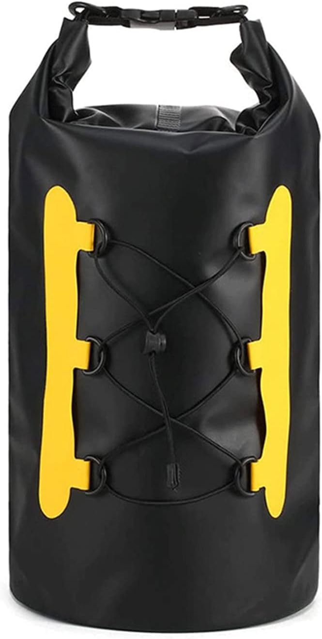 Waterproof Dry Bag Waterproof Beach Bags Lightweight Dry Storage Bag Backpack with Clip Net Waterproof Bag for Kayaking (Color : Black)