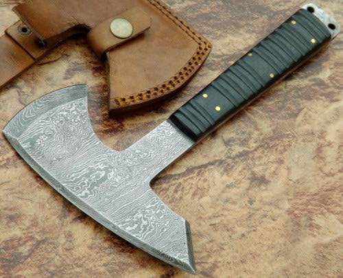 Axe Damascus Steel 9.5 Hatchet Tomahawk Micarta Handle Mini Axe/Hand Forged Woodsman Axe