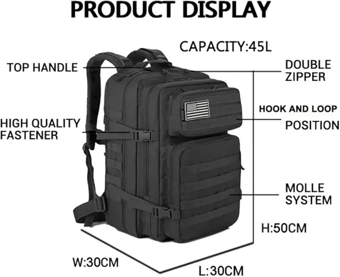 900D Oxford Military Tactical Backpack Molle Army Assault3 days pack bug out Bag for PhotographerHickingTreekingTravel (Khaki)