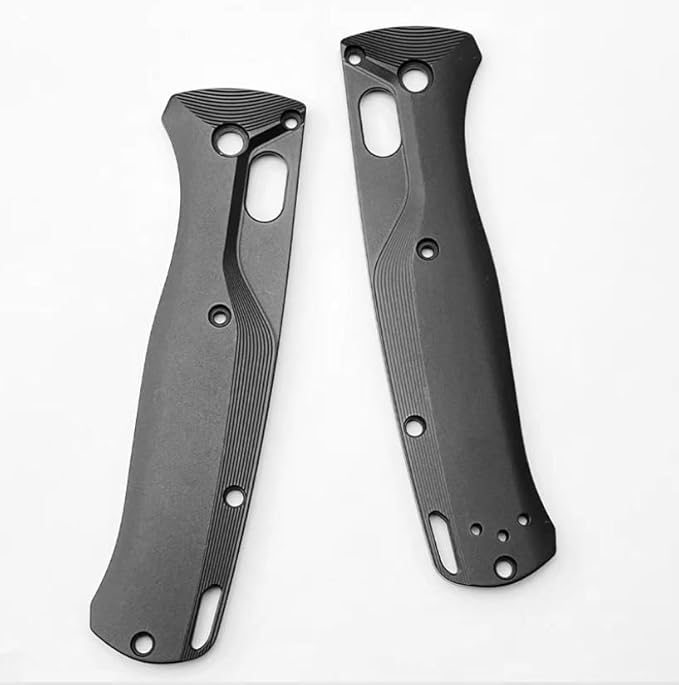 1 Pair Aluminum Alloy Scales in Black Fits for Bugout 535 CNC Handle Patch Blank DIY Replacement