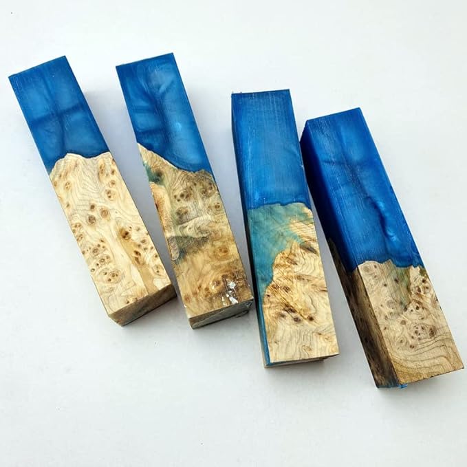 1PC Resin and Wooden Blank Knife Handle Material with Size 105X34X27MM