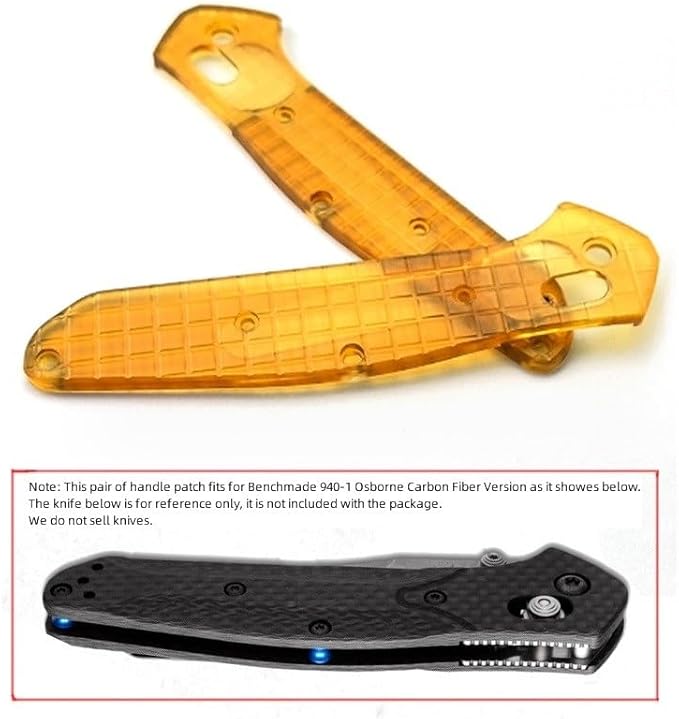1 Pair PEI Scales Fits for 940-1 Osborne Carbon Fiber Version Clear Ultem Handle Patch Replacement