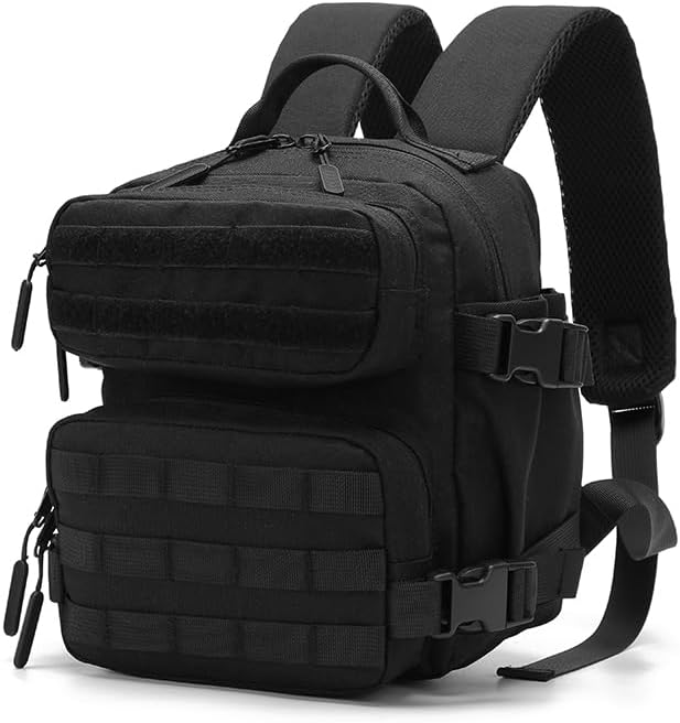 9L Mini Tactical Backpack Small Gym Bag Fitness Portable Backpack with Molle System for Hiking Camping Traveling Daily Use