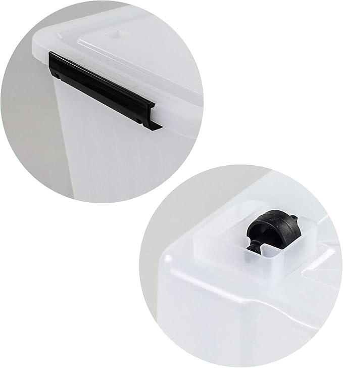 30L Plastic Storage Bin Stackable and Nestable Storage Boxes with Lids and Secure Latching Buckles Large Storage Container (Clear)