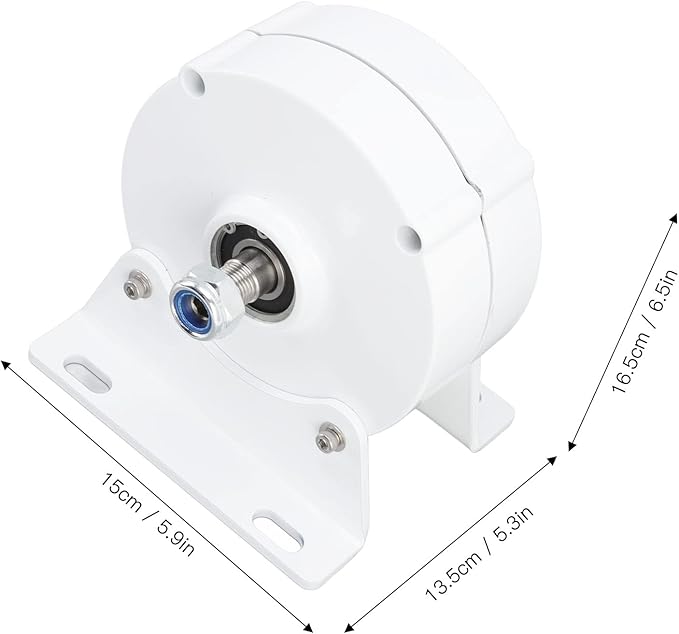 Three Phase Alternator DIY 6000W 12V 24V 48V Gearless Permanent Magnet Low Speed 750 RPM Aluminum Alloy H Class Insulation Energy Saving AC Alternator for Vertical Horizontal Wind Turbine(12V)