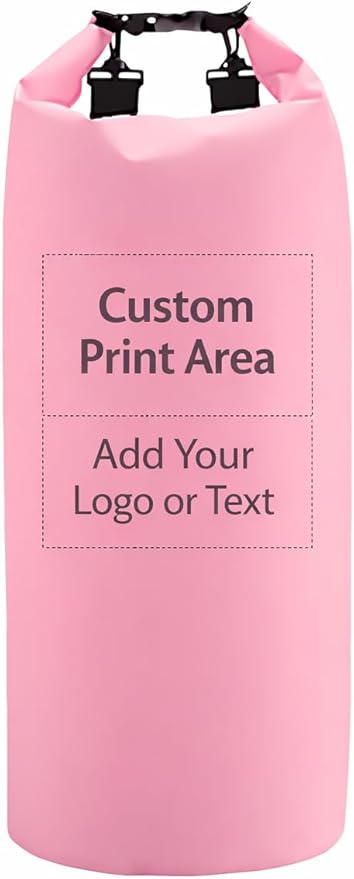 Custom Waterproof Dry Bag 40L–100L Personalized Logo/Text Roll Top Dry Sack for Kayak Boat (Rose Red)