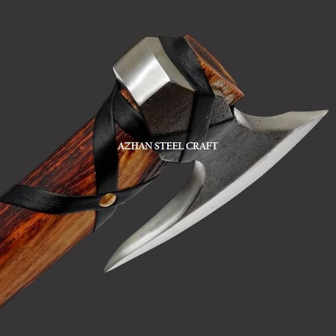 Hand-Forged High Carbon Steel Norse Viking Axe - Handcrafted Ash Wood Handle Perfect Viking Gift for Men.
