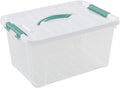 Ggbin 14 Quart Latching Storage Box with Handle 1 Pack Plastic Lidded Organizing Bin