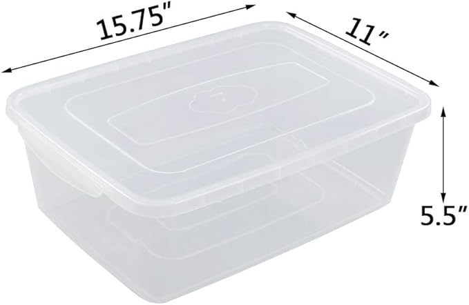 Plastic Latching Box Multi-Purpose 16 Quart Clear Storage Bin 2 Packs