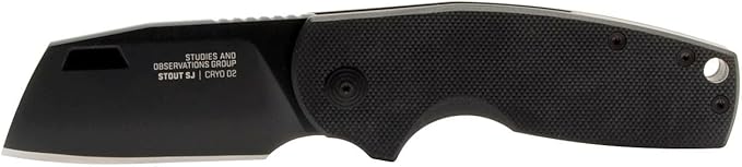 SOG Stout SJ Cleaver Daily Ambidextrous Pocket Folding Knives with Slip Joint Mechanism | G10 Handle | CRYO D2 Steel Blade