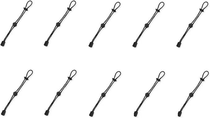 Backpack Bungee Cord 20 PCS Outdoor Backpack Elastic Rope Fixed Buckle Camping Equipment Hiking(Black)