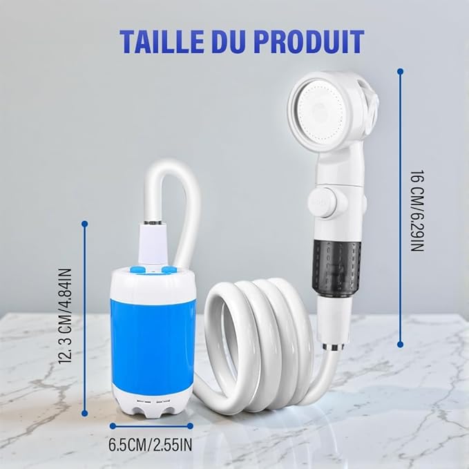 Portable Camping Shower Pump Electric Self-Priming Shower Head Powerful Long-Lasting Outdoor Shower Solution Flextail Ducha Portatil Idealized for Campsite Users Solar Showers for Camping