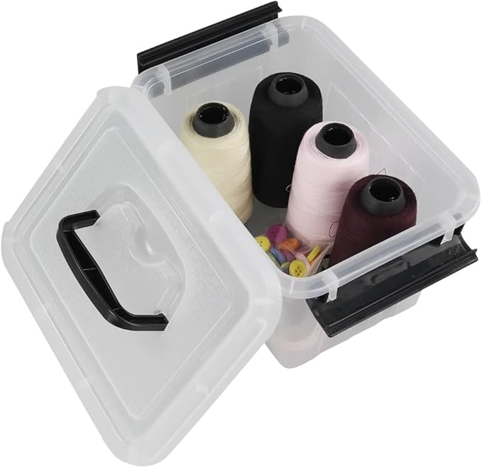 Small Plastic Storage Box 6-Pack 3 Liter Storage Bins with Lid