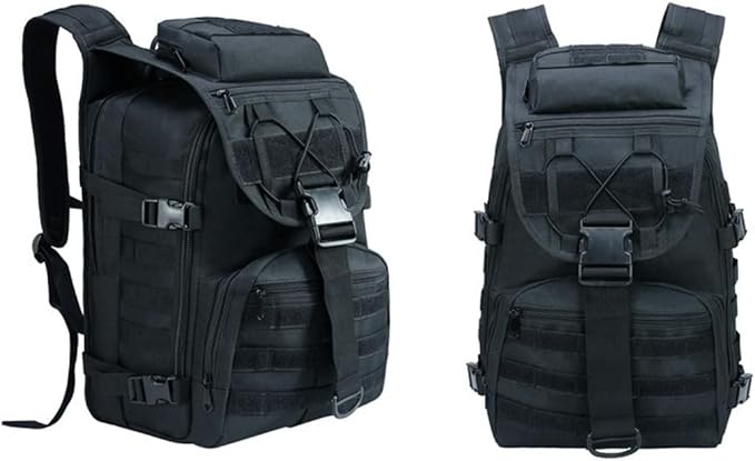 Military Tactical Backpack Army 3 Day Assault Pack Molle Bag Backpacks Hiking Daypacks For Men (Black)
