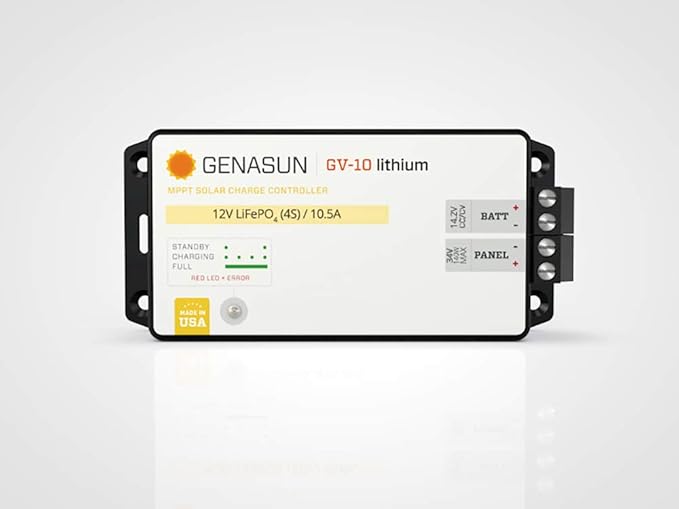 Genasun GV-10-Li-14.2V 10.5 A MPPT Charge Controller for Lithium (4S LiFePO4) Battery