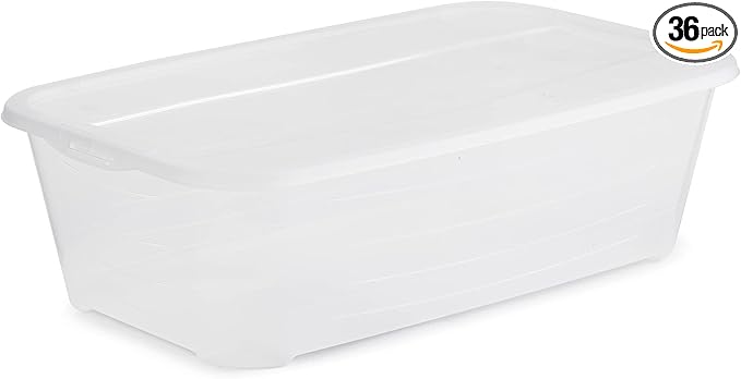 Life Story Durable 5.7-Liter Clear Shoe &amp Closet Storage Box Container (36 Pack)