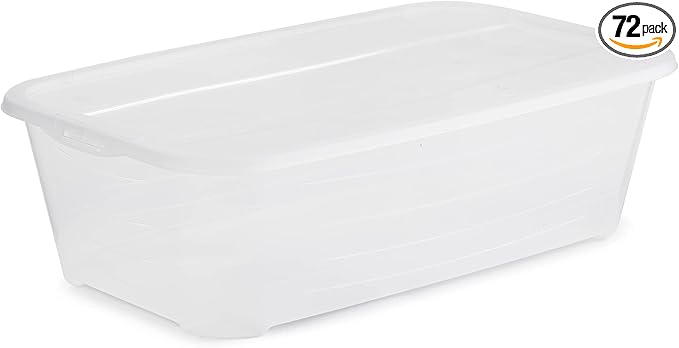 Life Story Durable 5.7-Liter Clear Shoe &amp Closet Storage Box Container (72 Pack)