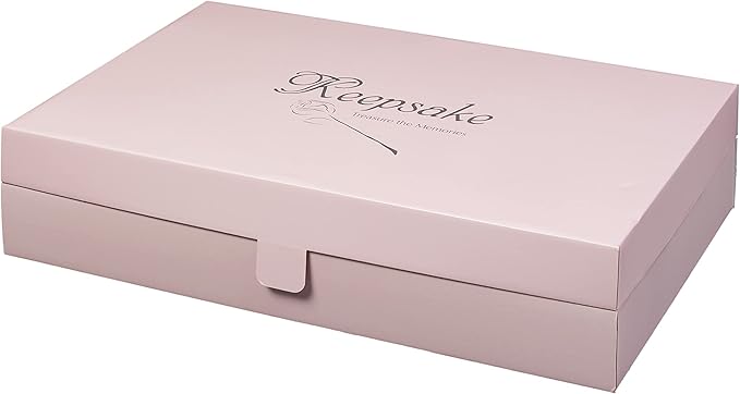 Foster-Stephens Wedding Dress Preservation Kit | Stylish Wedding Gown Garment Storage Box | Closet Storage Organizer for Quilts Gowns Dresses Family Heirlooms | Pink Large