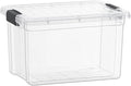 Superio Clear Storage Box with Lid 49 Quart Plastic Container Bins for Organizing Stackable Crates BPA Free Non Toxic Odor Free Organizers for Home Office School and Dorm