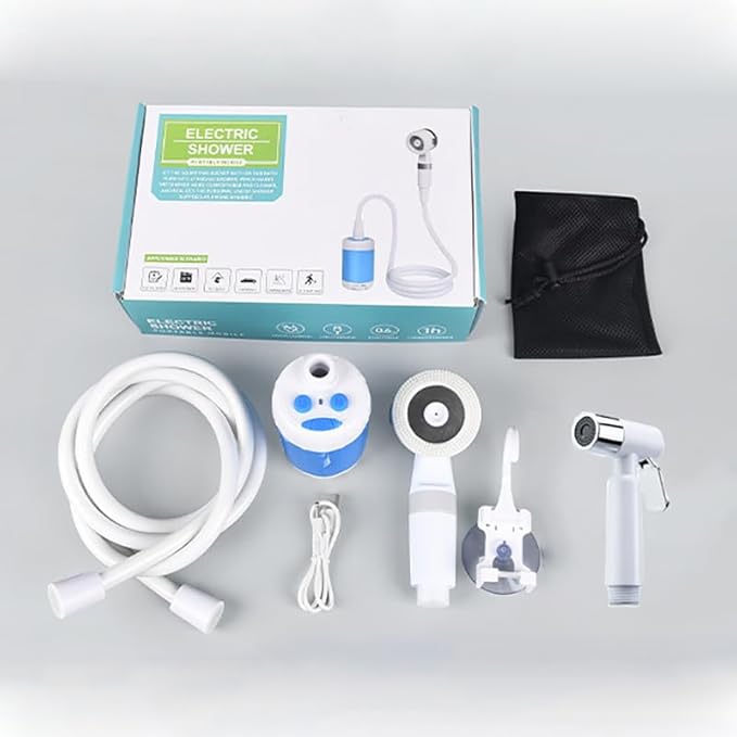 Portable Camping Shower Handheld USB Rechargeable Electric Shower