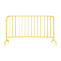 Garvee Interlocking Steel Barricade 5.5 Ft. Heavy Duty Galvanized Metal Barricade Interlocking Steel Road Barriers with with Bridge Feet Base for Crowd Control Event Fencing Indoor/Outdoor Yellow
