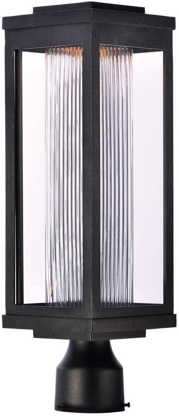 Maxim Salon-12W 1 LED Outdoor Post Mount-6 Inches Wide by 19.5 inches high-Black Finish-Bubble Glass Color