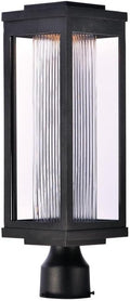 Maxim Salon-12W 1 LED Outdoor Post Mount-6 Inches Wide by 19.5 inches high-Black Finish-Bubble Glass Color