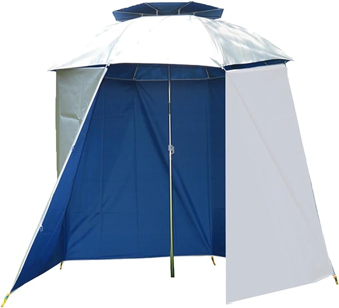 Waterproof Portable Sports Umbrella Tent Semi-Circular Fishing Umbrella Shade with UV Protective Surround Cloth Outdoor Sun Rain Parasol Shelter for Camping Beach Hiking and Fishing Accessories