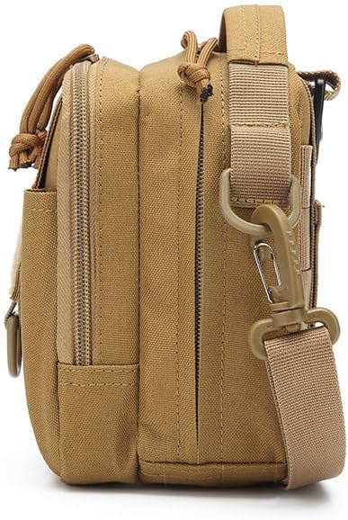 Outdoor Sports Gear Molle Assault Combat Hiking Pack Accessory Camouflage Kit Pouch Tactical Small Sling Bag- Tan