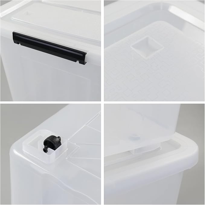 Large Plastic Storage Box with Lid 70 Quart 4 Packs
