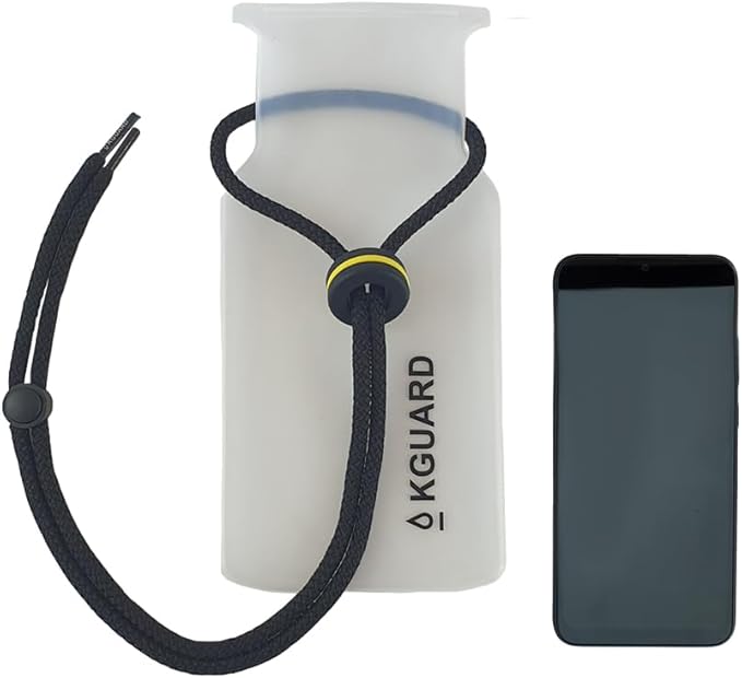 KGuard XL – IPX8 Waterproof Dry Bag for Smartphone Large Keys wallet and/or Cards – Translucent Silicone – Ideal for Surfing Kitesurfing Paddleboarding Kayaking and Beach Activities