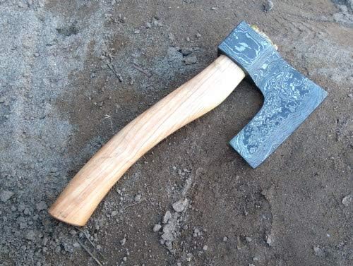 Axe Damascus Steel 11 Olive Wood Handle Mini Axe/Hand Forged Woodsman Axe