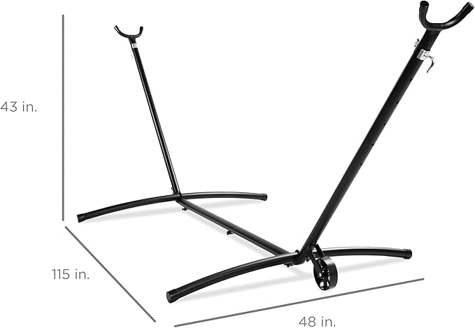 Best Choice Products Portable Heavy-Duty 9ft Steel Hammock Stand w/Built-in Wheel Carrying Case Weather-Resistant Finish 450lb Capacity