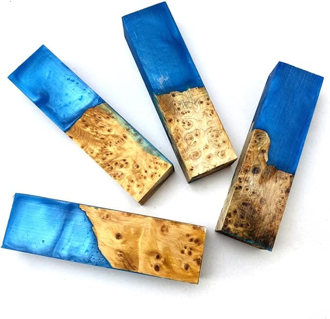 1PC Resin and Wooden Blank Knife Handle Material with Size 105X34X27MM