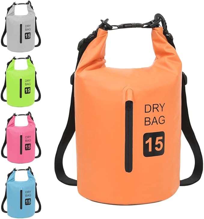 SKM Dry Bag with Zipper Orange 4 gal PVC