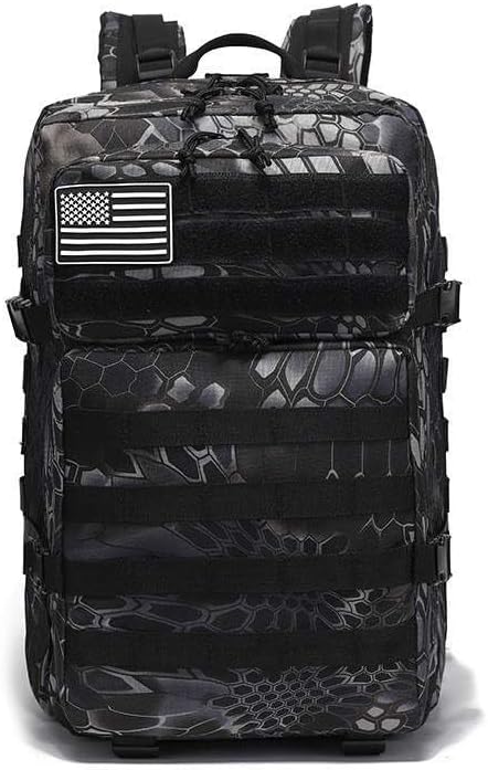 900D Oxford Military Tactical Backpack Molle Army Assault3 days pack bug out Bag for PhotographerHickingTreekingTravel (Black CP)