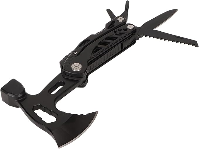 Multifunctional Hammer Axe Bottle Opener Compact Multifunctional Axe Portable Ergonomic Handle Labour-Saving with Whistle for Survival Hiking