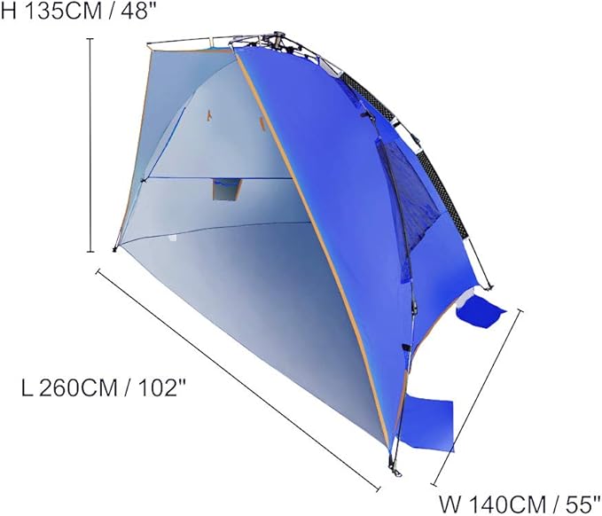 Seamander Beach Tent Sun Shelter Camping Festival Fishing Easy Set Up Beach Tent XL
