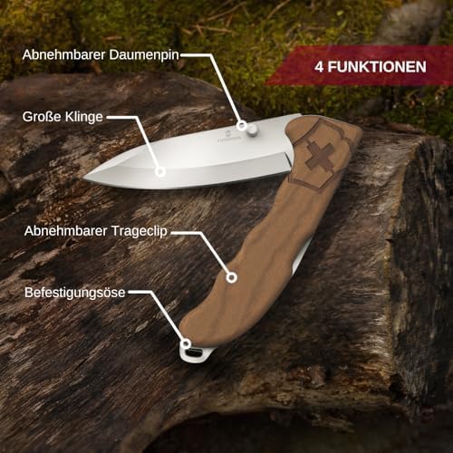 Victorinox Evoke Swiss Army Knife Featuring a Foldable Blade with Thumb Stud and Lockback Mechanism