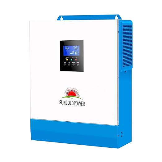 SUNGOLDPOWER UL1741 3000W Solar Inverter 24Vdc to 120Vac All in One Inverter 60A MPPT(MPPT Voltage Range:30-90Vdc) and 40A AC Battery Charger Pure Sine Wave for Off Grid System