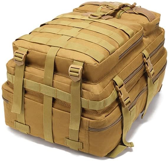 Outdoor Sports Pack Hiking Bag Rucksack Knapsack Combat Camouflage Tactical Backpack - Tan