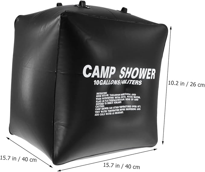 Abaodam 1set Solar Shower Bag for Camping Portable Outdoor Shower Bag Nozzle Hiking Fishing