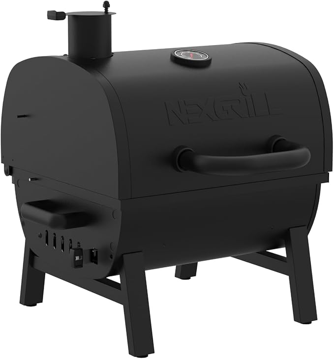Nexgrill 17.5 Portable Charcoal Grill with Adjustable Chimney Vent 349 SQ. In Cooking Area Table Top Grill for Camping Outdoor Cooking Patios and More – 820-0258