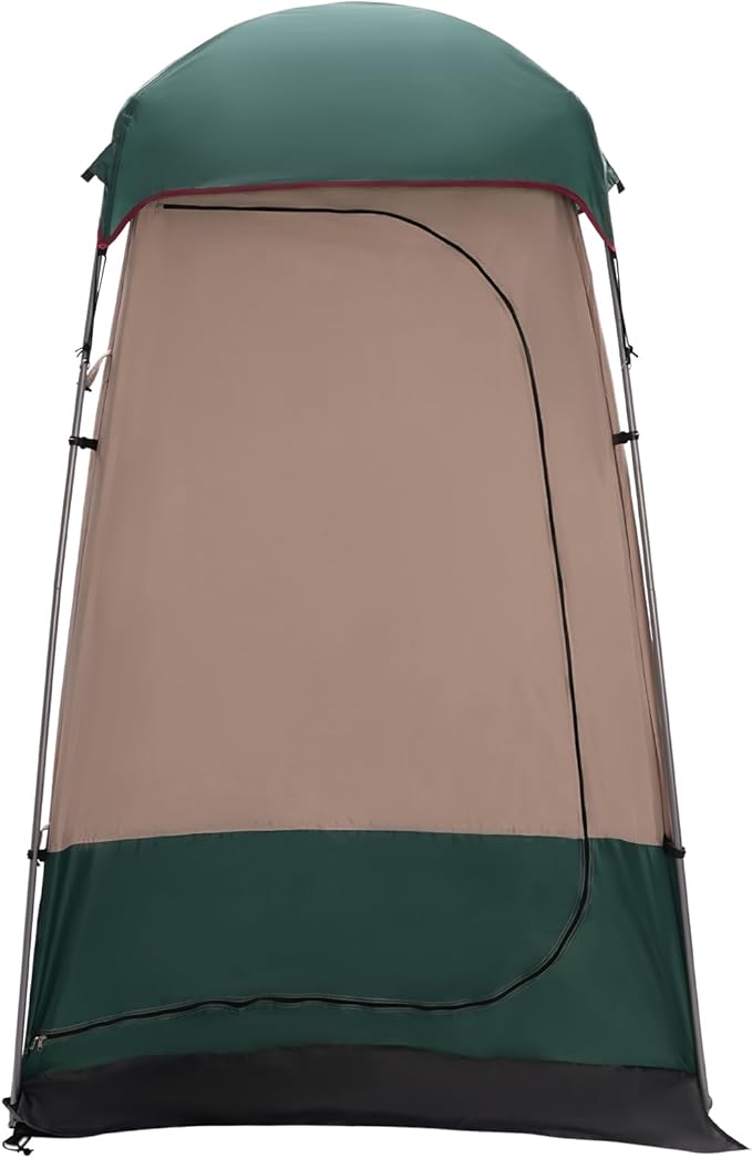 Outdoor Shower Tent Camping Privacy Shelter-Dressing Changing Room-Portable Toilet Tent for Camping Hiking Beach Toilet Shower Bathroom Green/Coffee Color