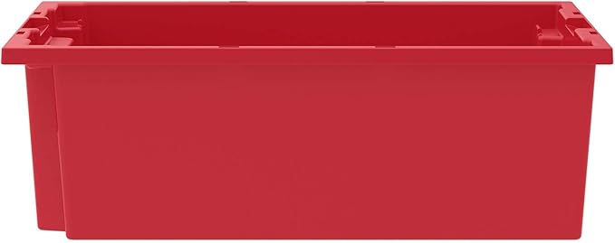 Akro-Mils 35180 Nest and Stack Plastic Storage Container and Distribution Tote (18-Inch L x 11-Inch W x 6-Inch H) Red (6-Pack)