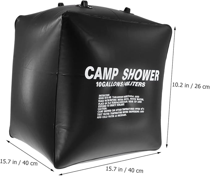 VICASKY 1set Solar Shower Bag for Outdoor Camping Portable Solar Heating Bag Mesh Pouch Glamping Essentials