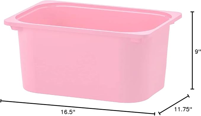TROFAST Storage Box Pink 16 ½x11 ¾x9  Stackable Containers/Bins/Baskets Compatible with Trofast Frames and Lids Made of Polypropelene Pack of 2