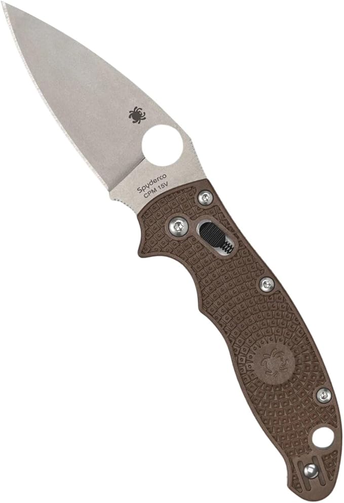 Spyderco Manix 2 Lightweight Sprint Run Folding Pocket Knife with 3.3 CPM 15V Steel Blade and FRCP Handle - EDC Knife for Men and Women Perfect for Hunting Tactical - PlainEdge - C101PBN15V2