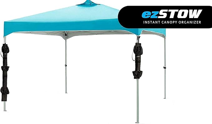 ezSTOW Canopy Organizer - Organize Your Awning Drink Holder Paper Towel Storage Sunscreen Pockets Trash Bags Attach to Tree Outdoor Hunting Ballgame Camping Baseball Soccer Track